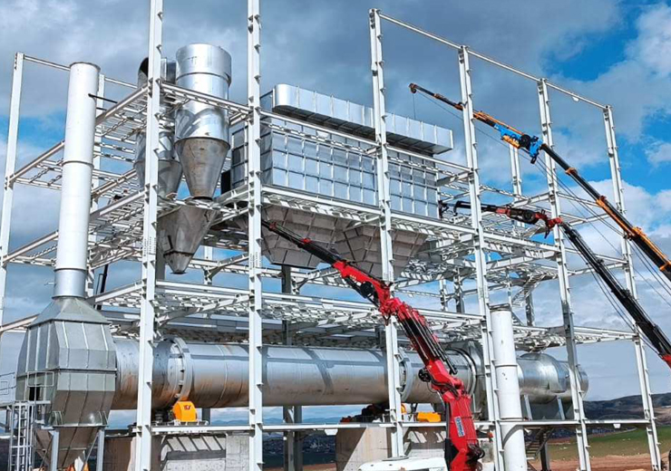 Installation of gypsum plasters factory with two 1000 tpd rotary kiln.