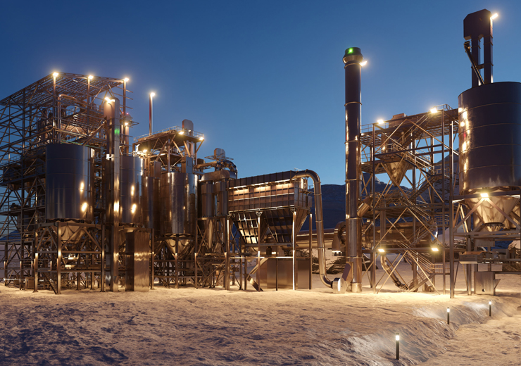 Gypsum factory - simulation of 3D design.