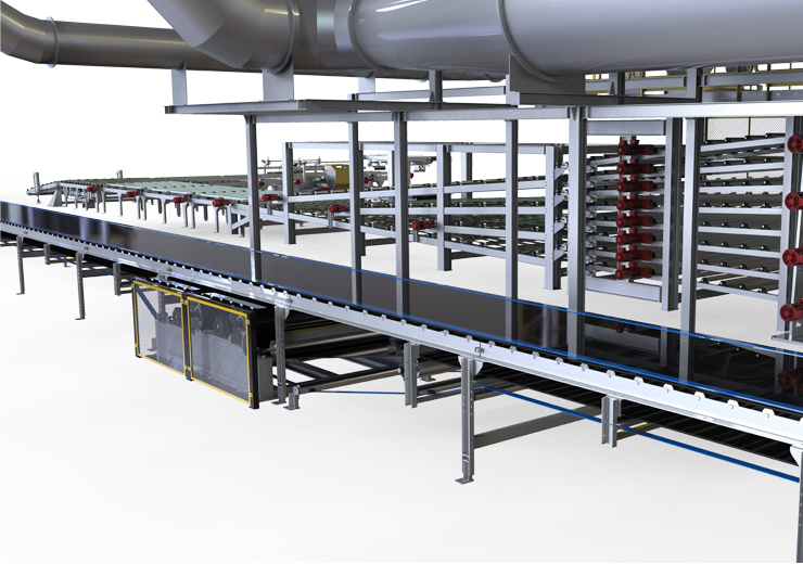 Dryer. Plasterboard production line.